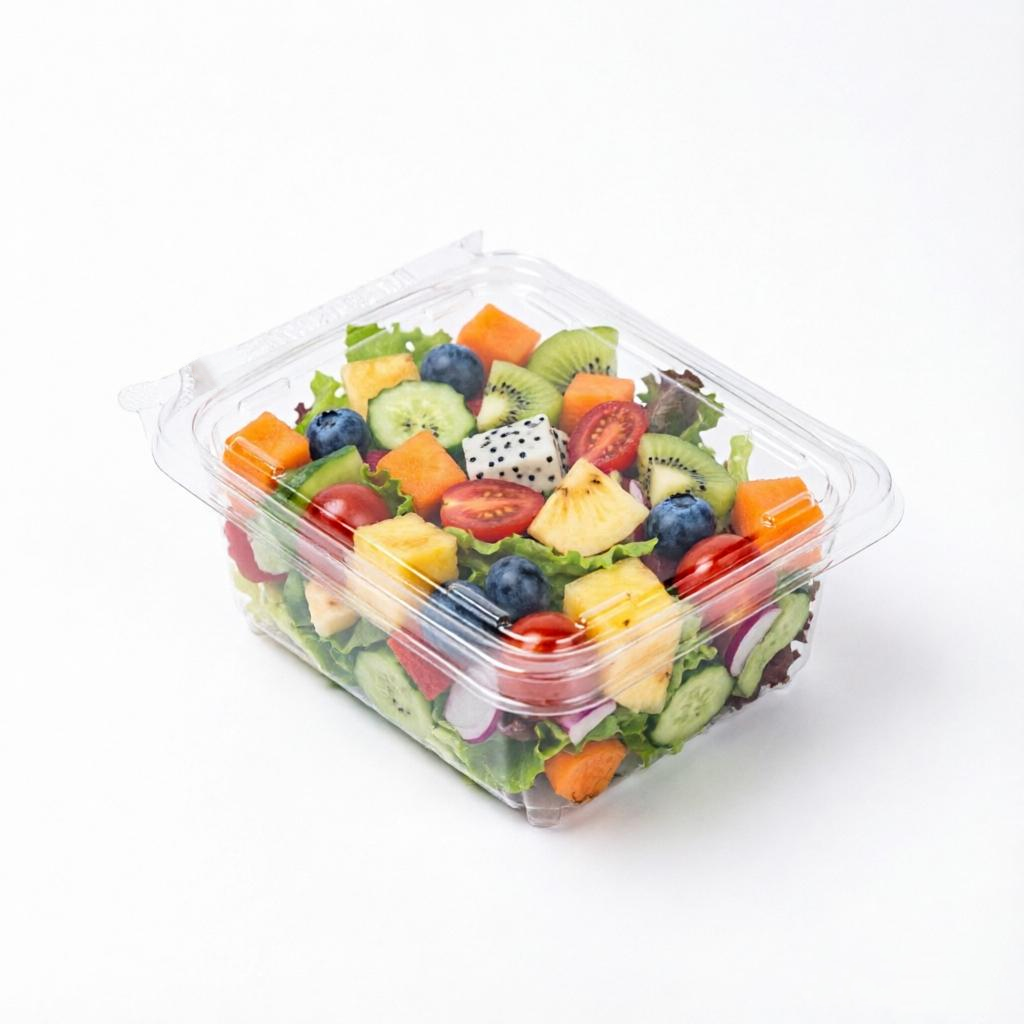 Salad Container Clamshell Clamshell Plastic Box Fruit Vegetables Salad Packaging PET Hinged Food ...