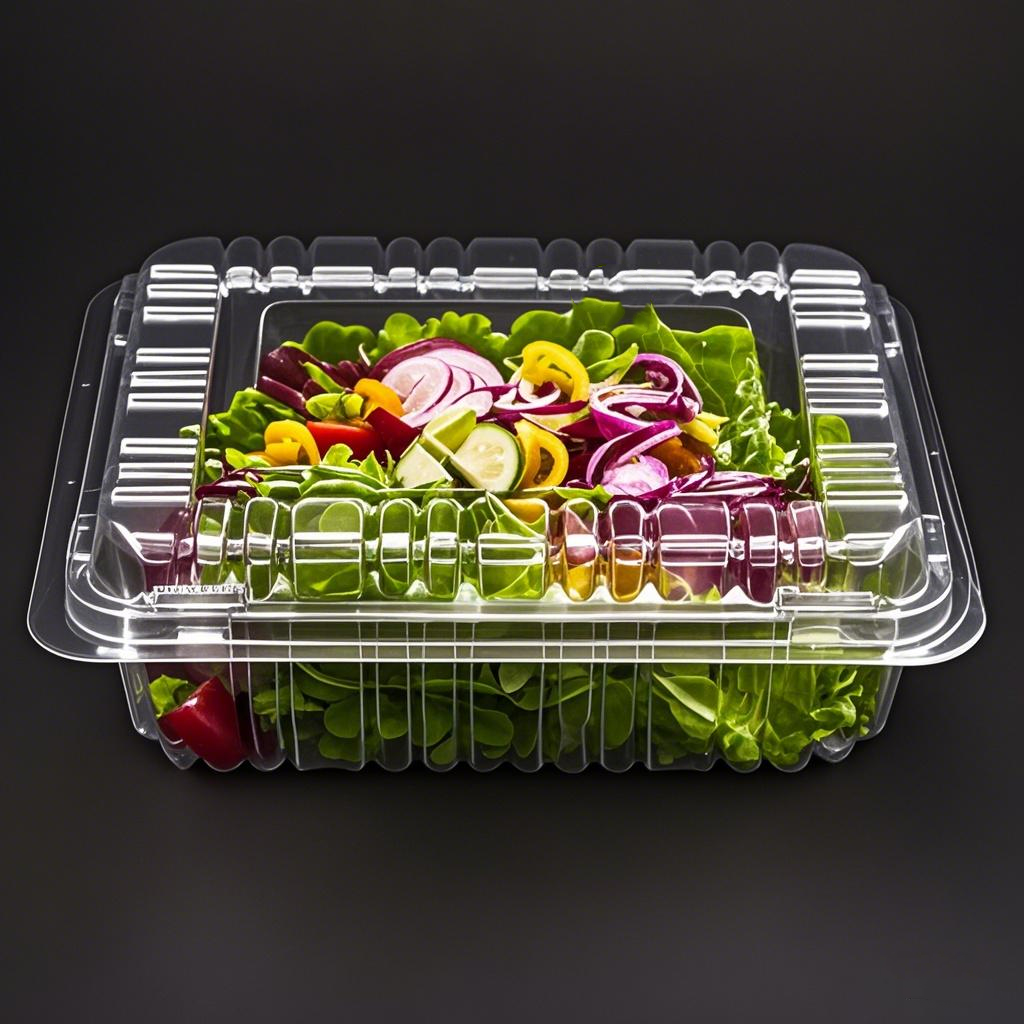Salad Container Clamshell Clear Rectangle Clamshell Food BOX Container for Fruits Vegetables ...